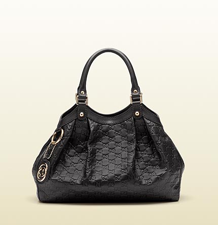 Gucci Sukey Medium Guccissima Leather Tote Bag 211944 Black