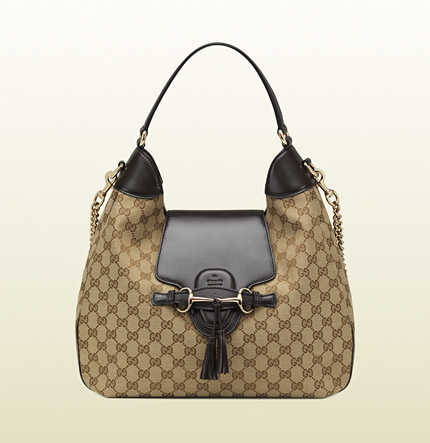 Authentic Gucci Emily Original GG Canvas Hobo Bag 322226