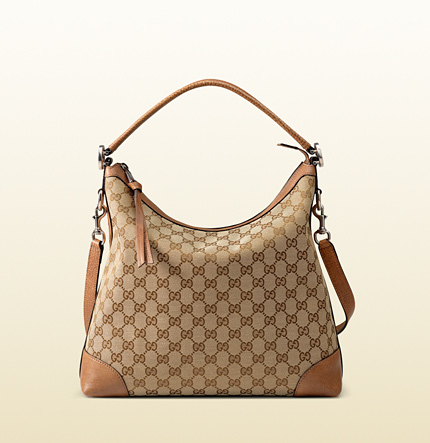 Authentic Gucci Miss GG Canvas Hobo Bag 326514 Cuir
