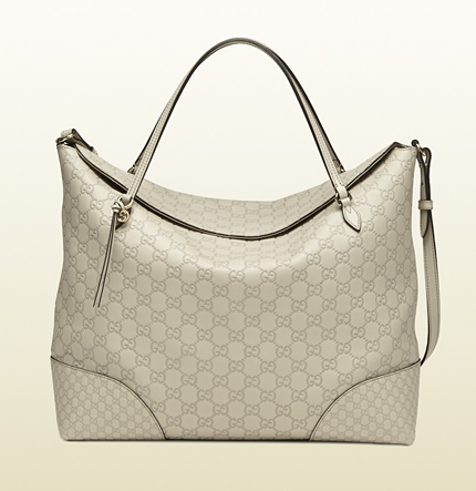 Authentic Gucci Bree Guccissima Leather Tote Bag 336755 White