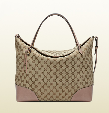 Authentic Gucci Bree Orignal GG Canvas Tote Bag 336755 Pink