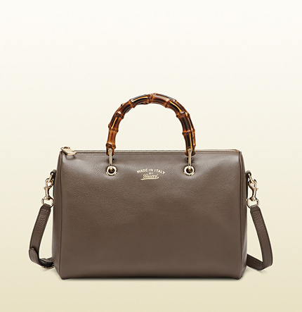 Authentic Gucci Bamboo Shopper Boston Bag 353124 Brown