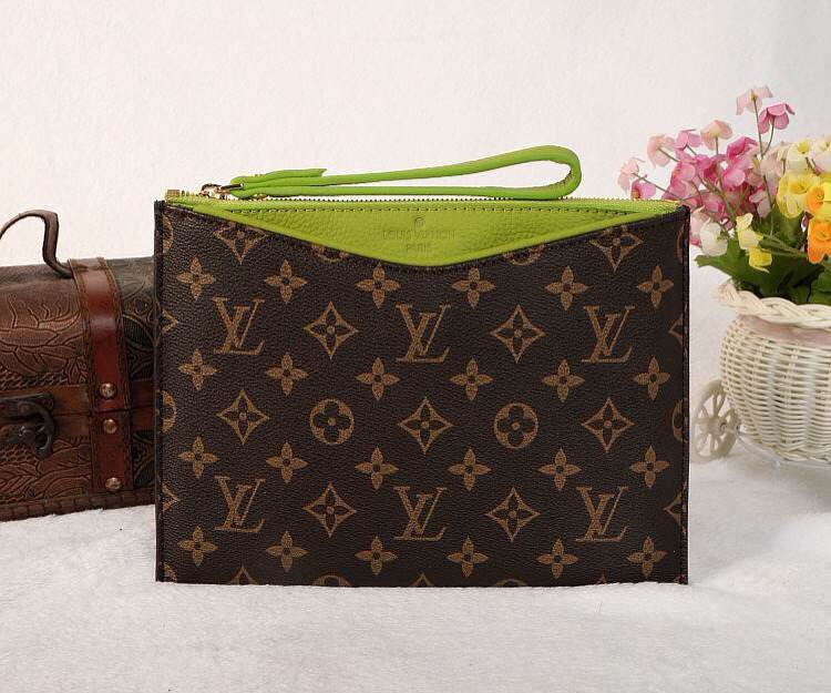 Authentic Louis Vuitton Monogram Pallas Pochette M60676 Pistache